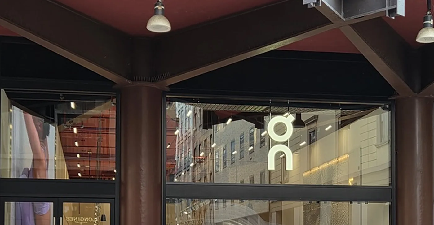 The On store window in Milano, photographed on a store visit